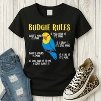 funny Parakeet Budgie Rules Bird Budgerigar Women's T-Shirt thumb 3