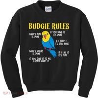 funny Parakeet Budgie Rules Bird Budgerigar Kids Sweatshirt thumb 0