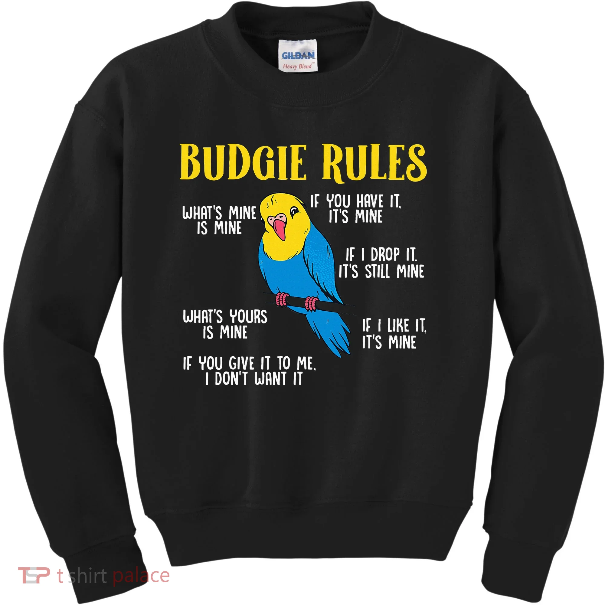 funny Parakeet Budgie Rules Bird Budgerigar Kids Sweatshirt