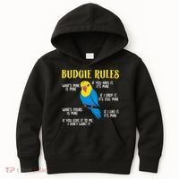 funny Parakeet Budgie Rules Bird Budgerigar Kids Hoodie thumb 0