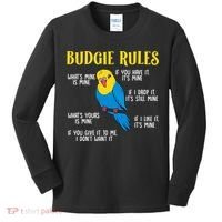 funny Parakeet Budgie Rules Bird Budgerigar Kids Long Sleeve Shirt thumb 0