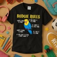 funny Parakeet Budgie Rules Bird Budgerigar Kids T-Shirt thumb 3