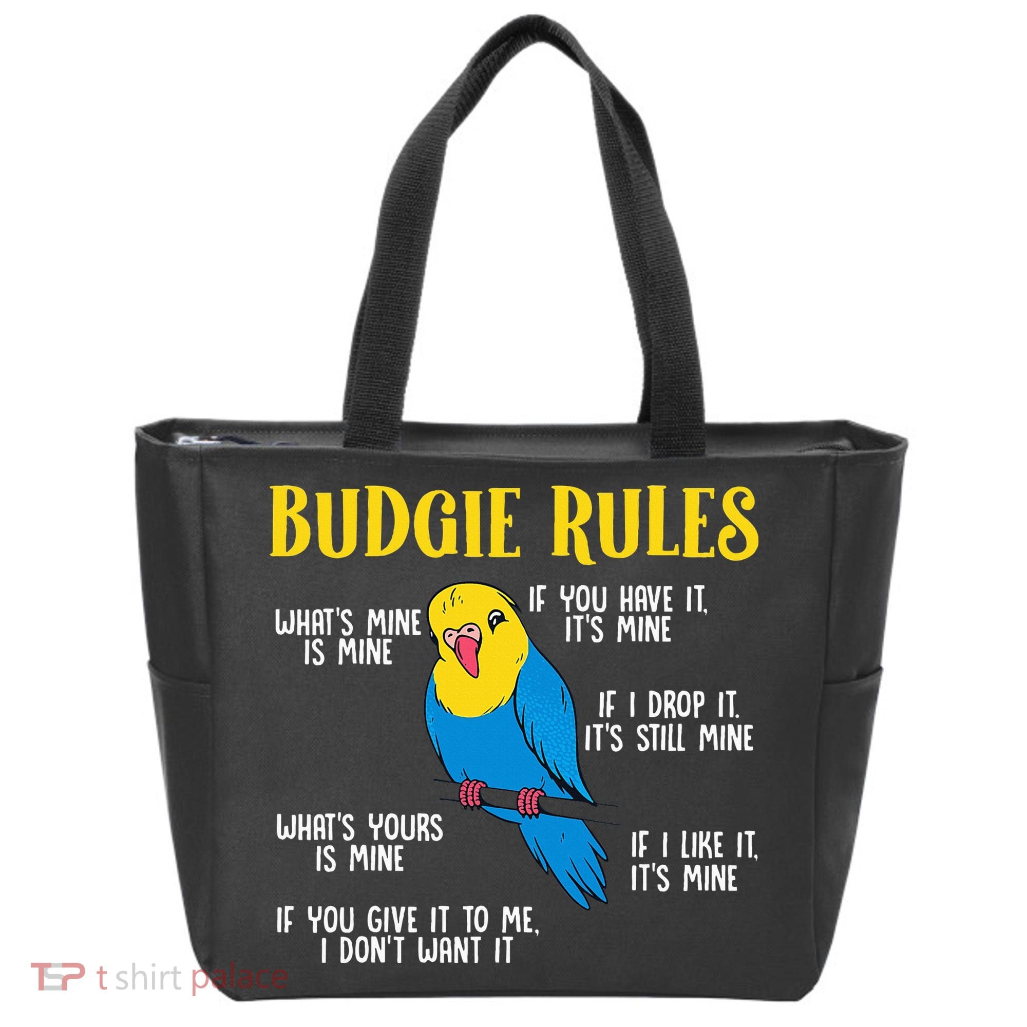 funny Parakeet Budgie Rules Bird Budgerigar Tote Bag
