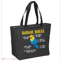 funny Parakeet Budgie Rules Bird Budgerigar Tote Bag thumb 2