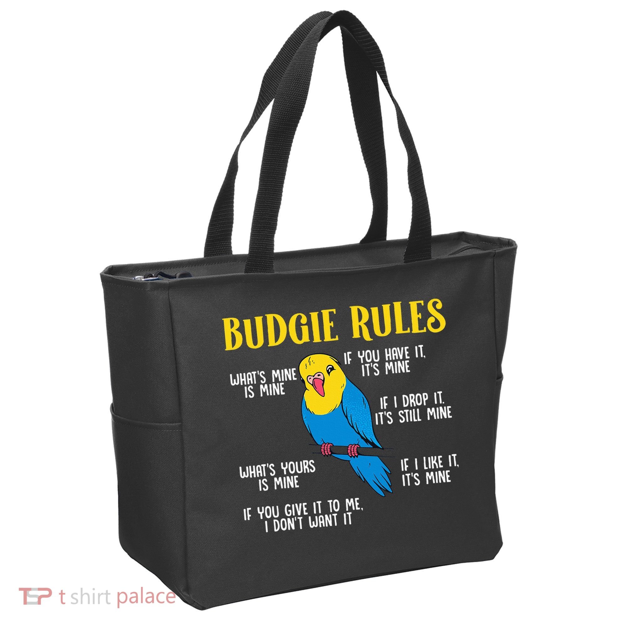 funny Parakeet Budgie Rules Bird Budgerigar Tote Bag