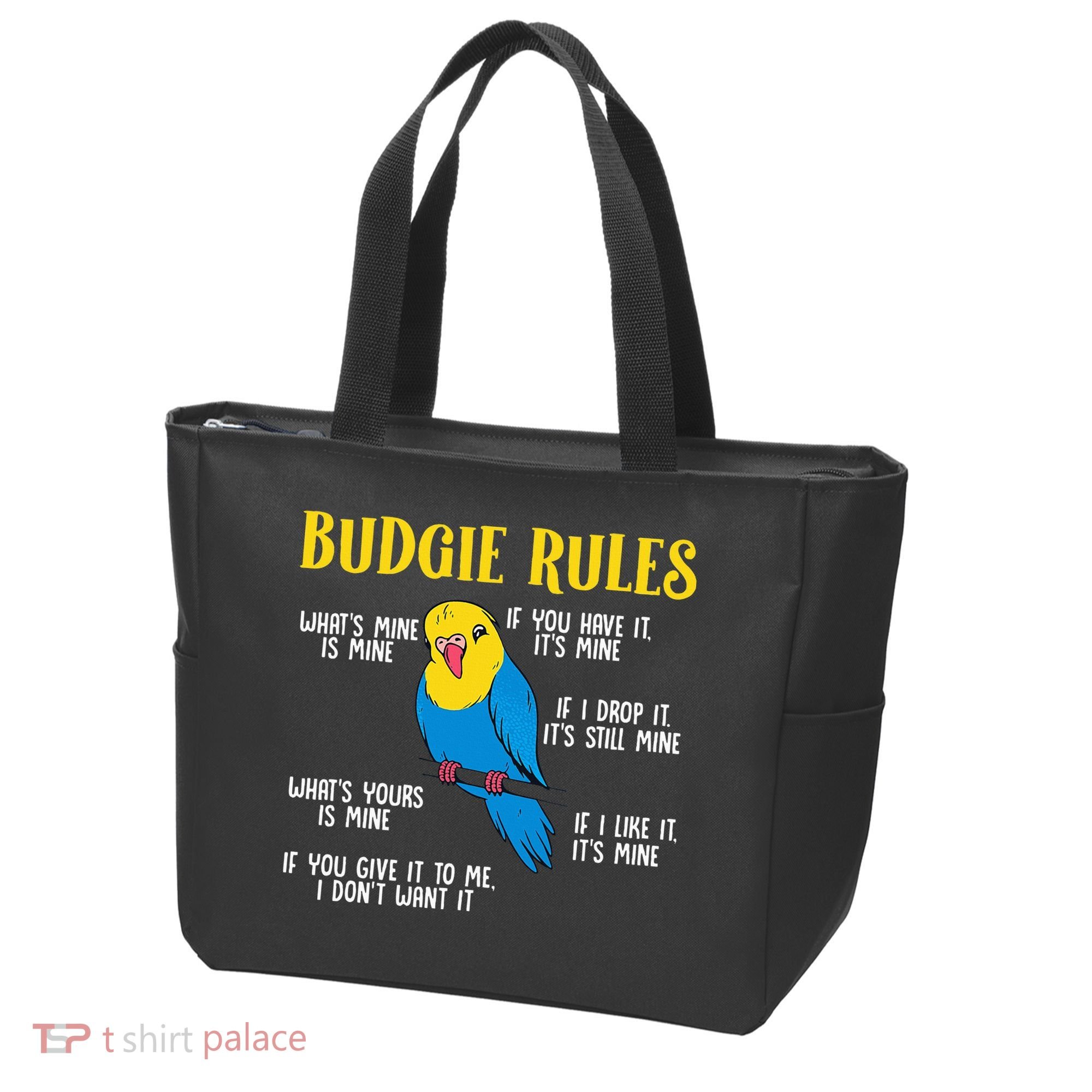 funny Parakeet Budgie Rules Bird Budgerigar Tote Bag