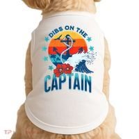 Funny Pontoon Boat Captain Dibs On The Captain Doggie Tank thumb 0