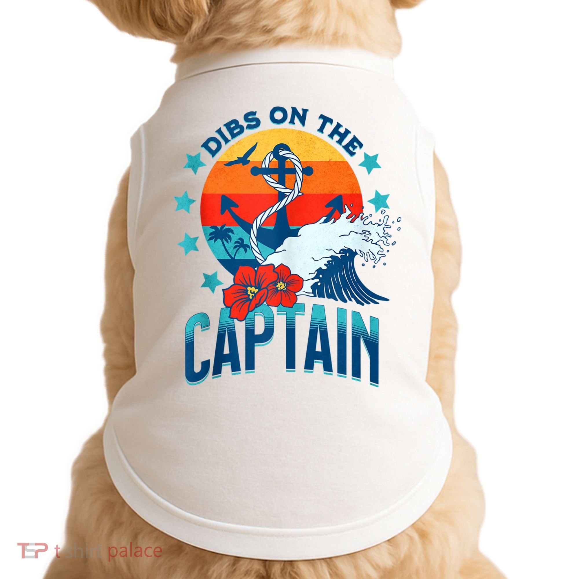 Funny Pontoon Boat Captain Dibs On The Captain Doggie Tank