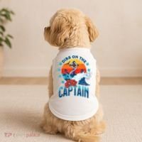 Funny Pontoon Boat Captain Dibs On The Captain Doggie Tank thumb 2