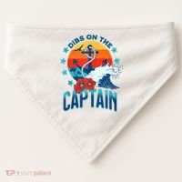 Funny Pontoon Boat Captain Dibs On The Captain USA-Made Doggie Bandana thumb 0