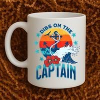 Funny Pontoon Boat Captain Dibs On The Captain Coffee Mug thumb 2