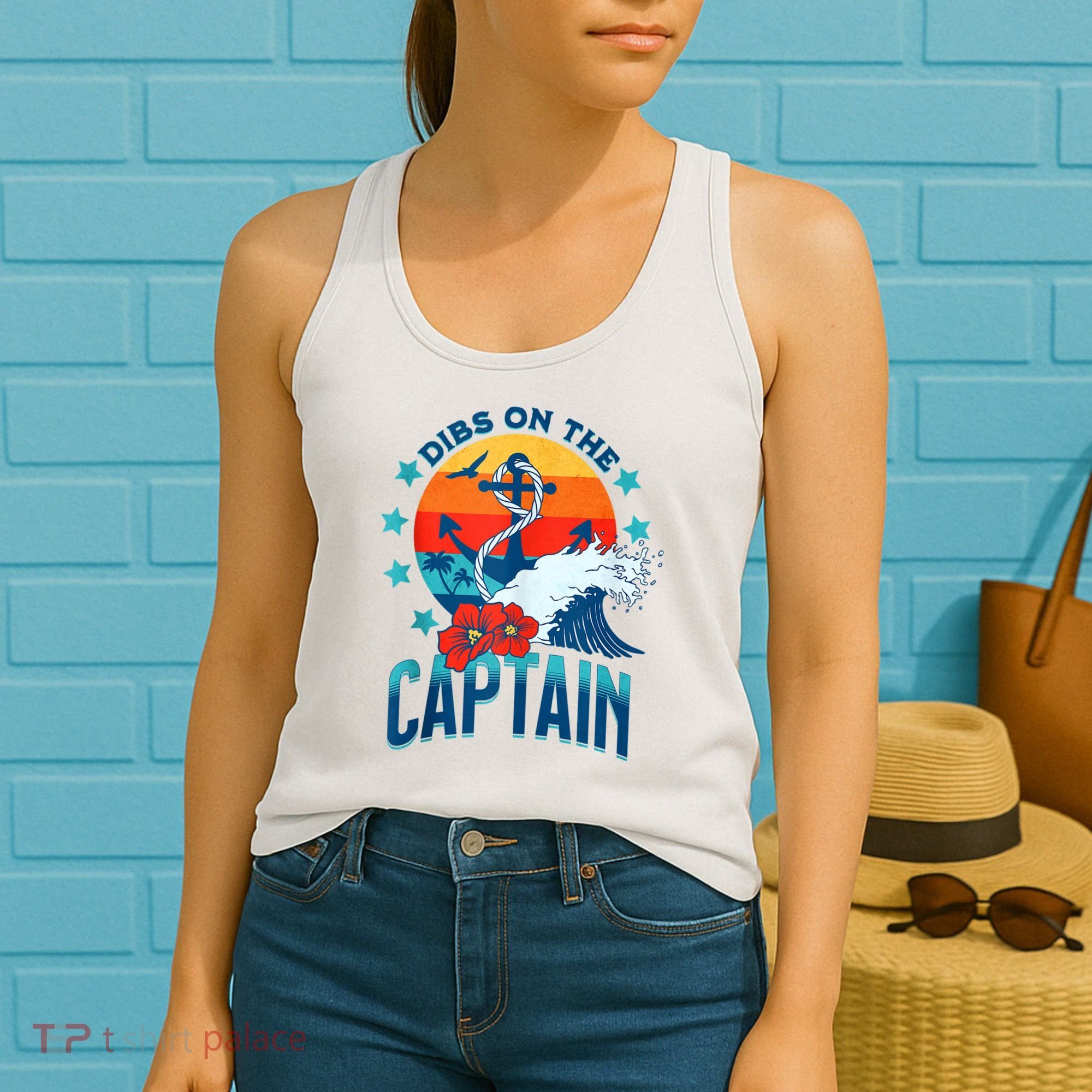 Funny Pontoon Boat Captain Dibs On The Captain Women's Tank Top