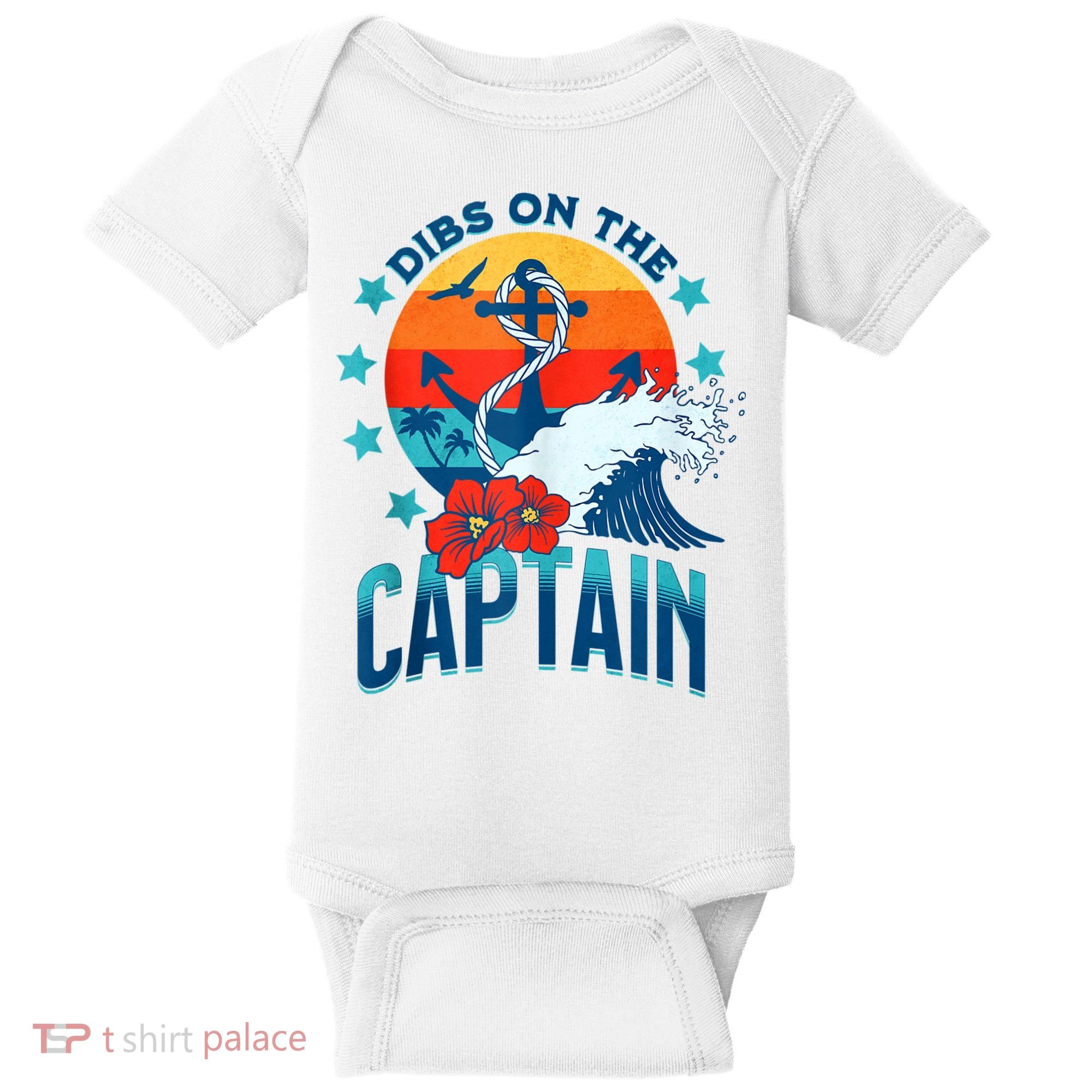 Funny Pontoon Boat Captain Dibs On The Captain Baby Bodysuit