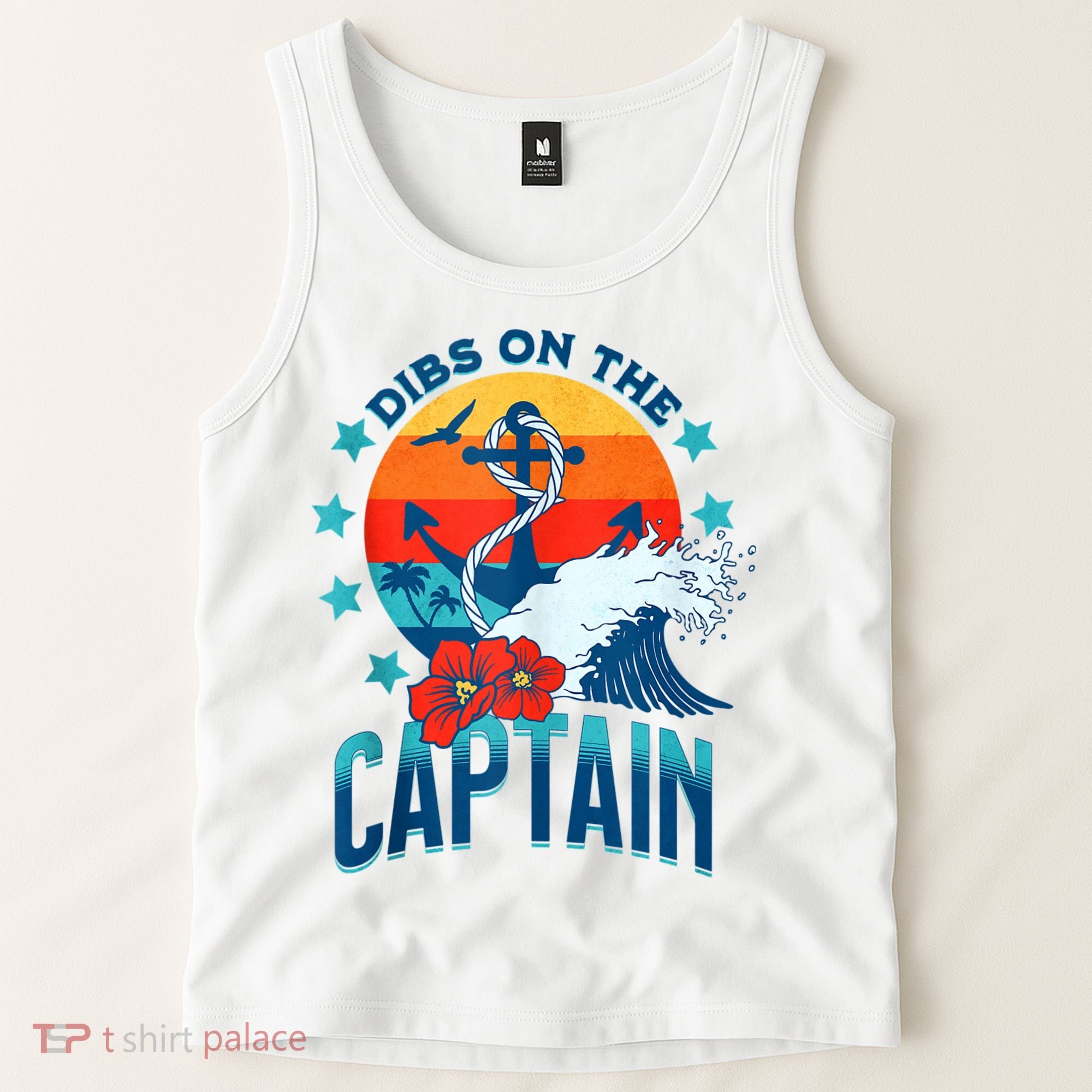 Funny Pontoon Boat Captain Dibs On The Captain Tank Top