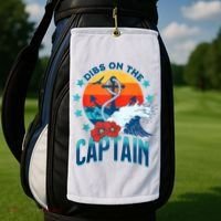 Funny Pontoon Boat Captain Dibs On The Captain Golf Towel thumb 2