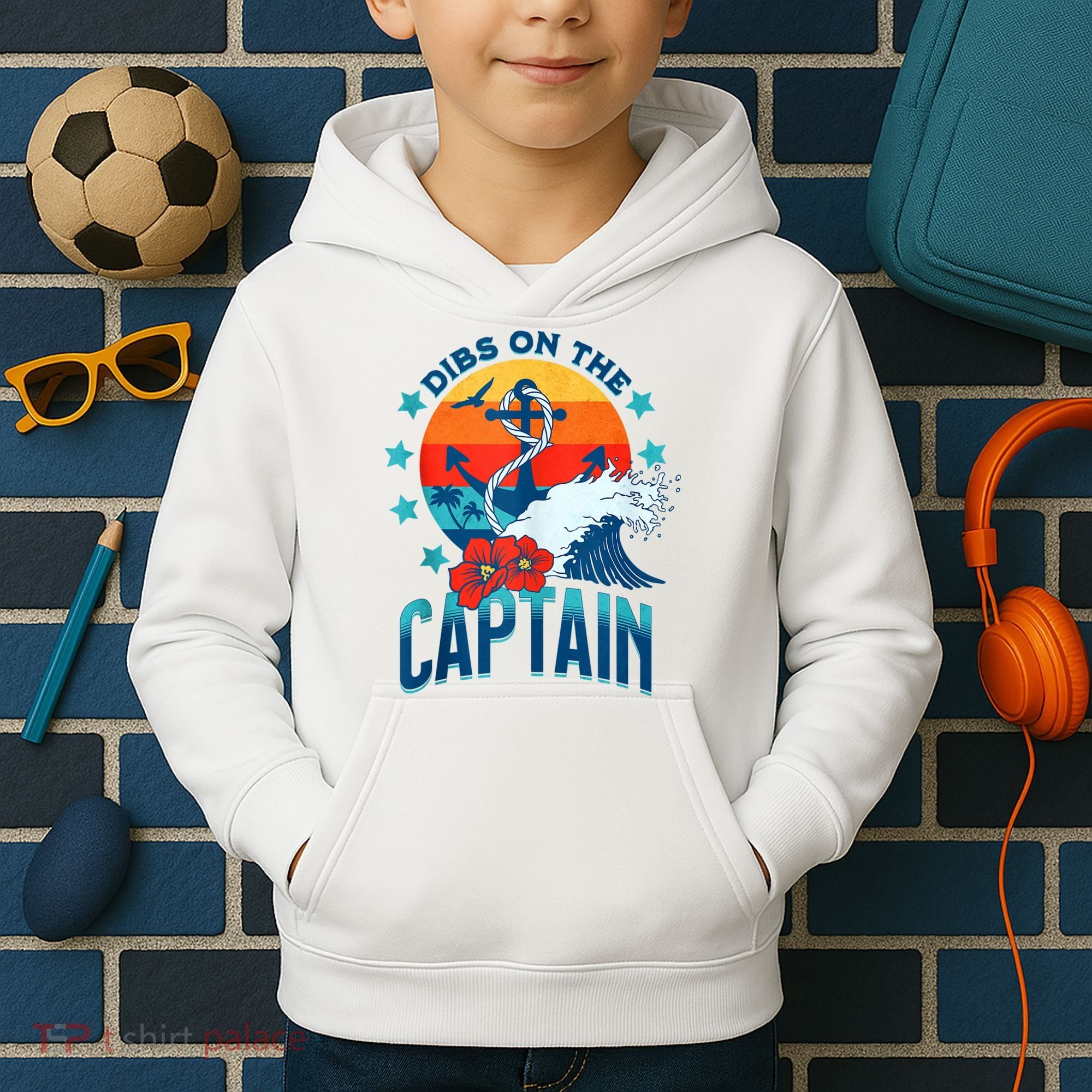 Funny Pontoon Boat Captain Dibs On The Captain Kids Hoodie
