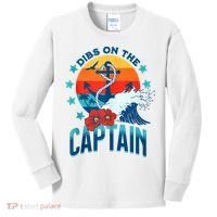 Funny Pontoon Boat Captain Dibs On The Captain Kids Long Sleeve Shirt thumb 0