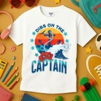 Funny Pontoon Boat Captain Dibs On The Captain Kids T-Shirt thumb 3