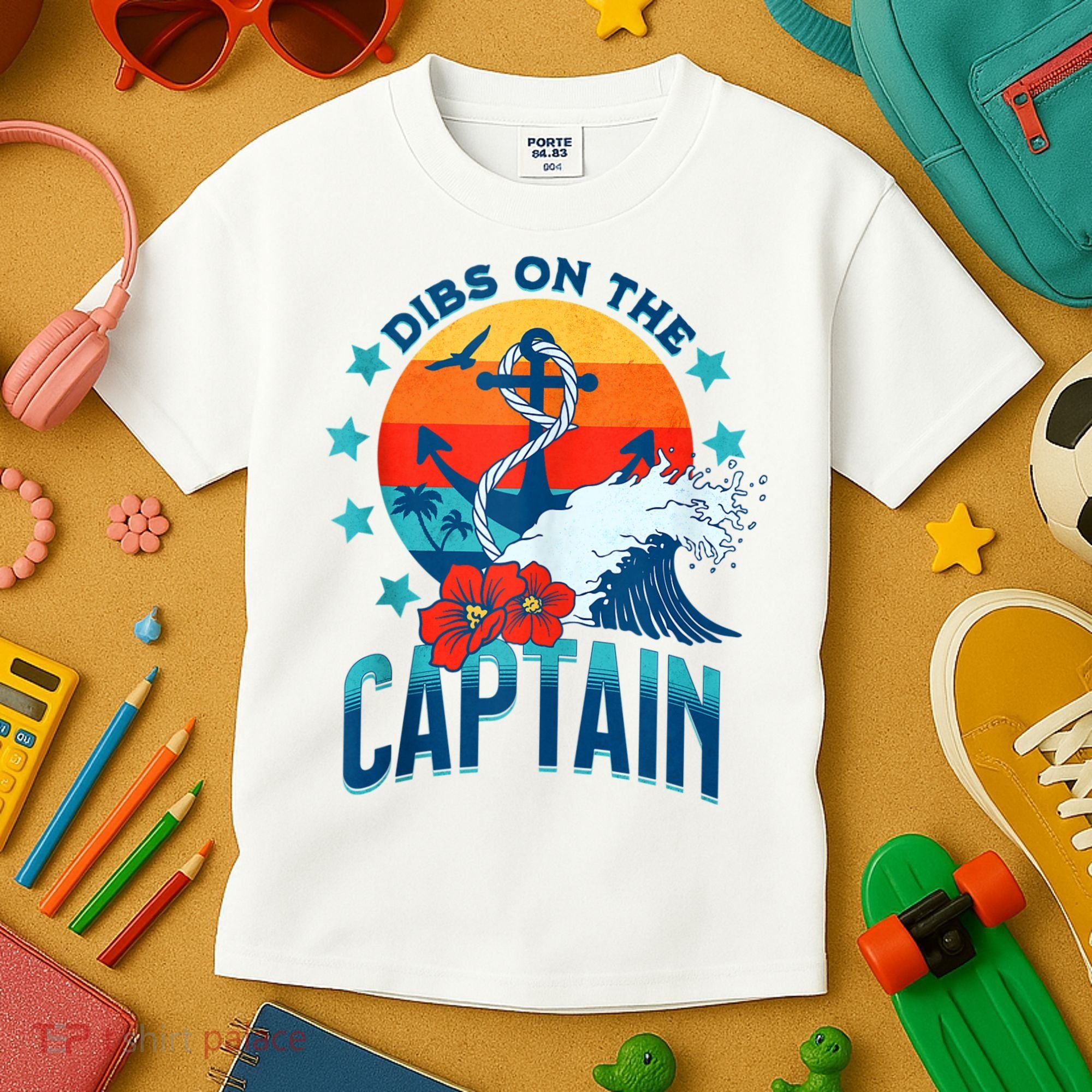 Funny Pontoon Boat Captain Dibs On The Captain Kids T-Shirt