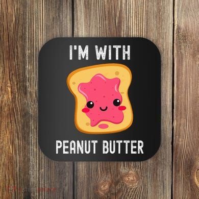 Funny Peanut Butter Jelly Matching Couples His & Hers Coaster