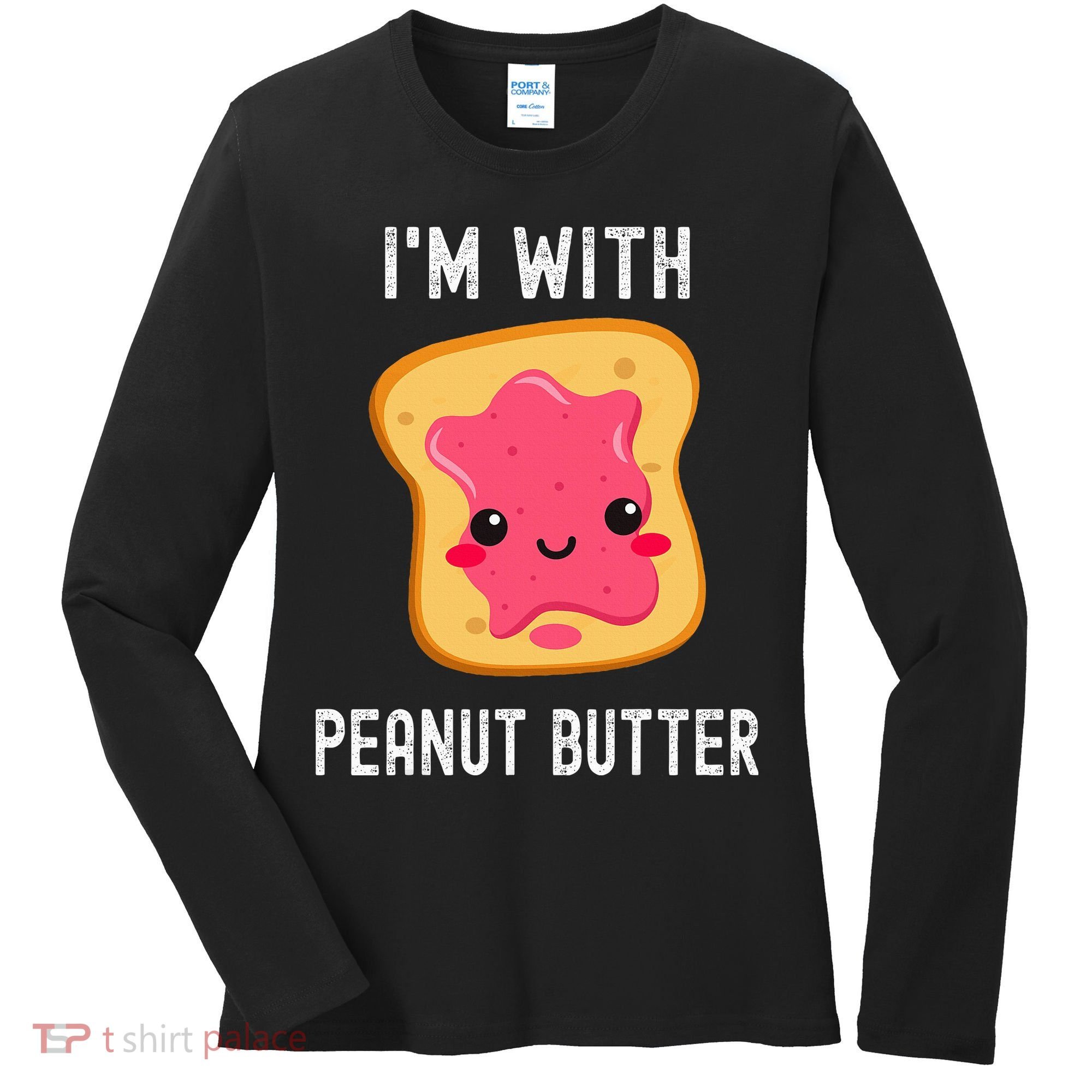 Funny Peanut Butter Jelly Matching Couples His & Hers Women's Long Sleeve Shirt