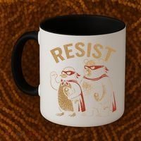 Funny Penguin Bear Resist Penguins Protest Against Tariffs Coffee Mug thumb 2