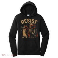 Funny Penguin Bear Resist Penguins Protest Against Tariffs Women's Hoodie thumb 0