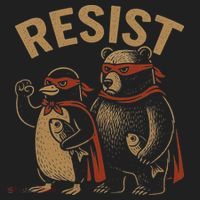 Funny Penguin Bear Resist Penguins Protest Against Tariffs Tumbler thumb 3
