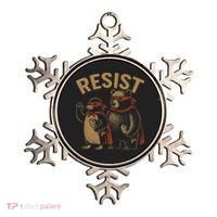 Funny Penguin Bear Resist Penguins Protest Against Tariffs Ornament thumb 0