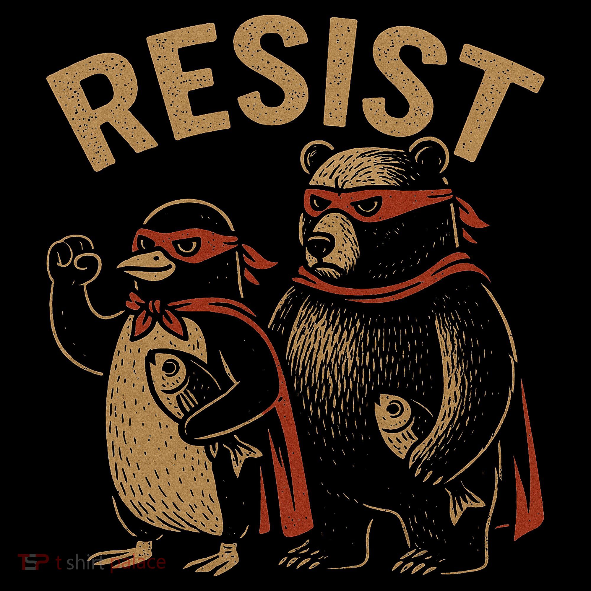 Funny Penguin Bear Resist Penguins Protest Against Tariffs Ornament