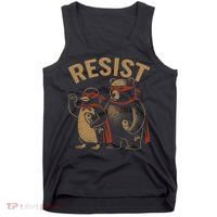 Funny Penguin Bear Resist Penguins Protest Against Tariffs Tank Top thumb 0