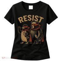 Funny Penguin Bear Resist Penguins Protest Against Tariffs Women's T-Shirt thumb 0