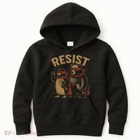 Funny Penguin Bear Resist Penguins Protest Against Tariffs Kids Hoodie thumb 0