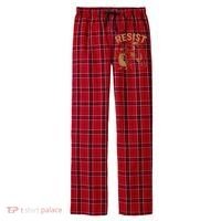Funny Penguin Bear Resist Penguins Protest Against Tariffs Men's Flannel Plaid Pajama Pants thumb 0