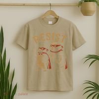 Funny Penguin Bear Resist Penguins Protest Against Tariffs T-Shirt thumb 2