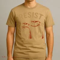 Funny Penguin Bear Resist Penguins Protest Against Tariffs T-Shirt thumb 3