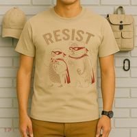 Funny Penguin Bear Resist Penguins Protest Against Tariffs T-Shirt thumb 6