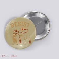 Funny Penguin Bear Resist Penguins Protest Against Tariffs Button thumb 0