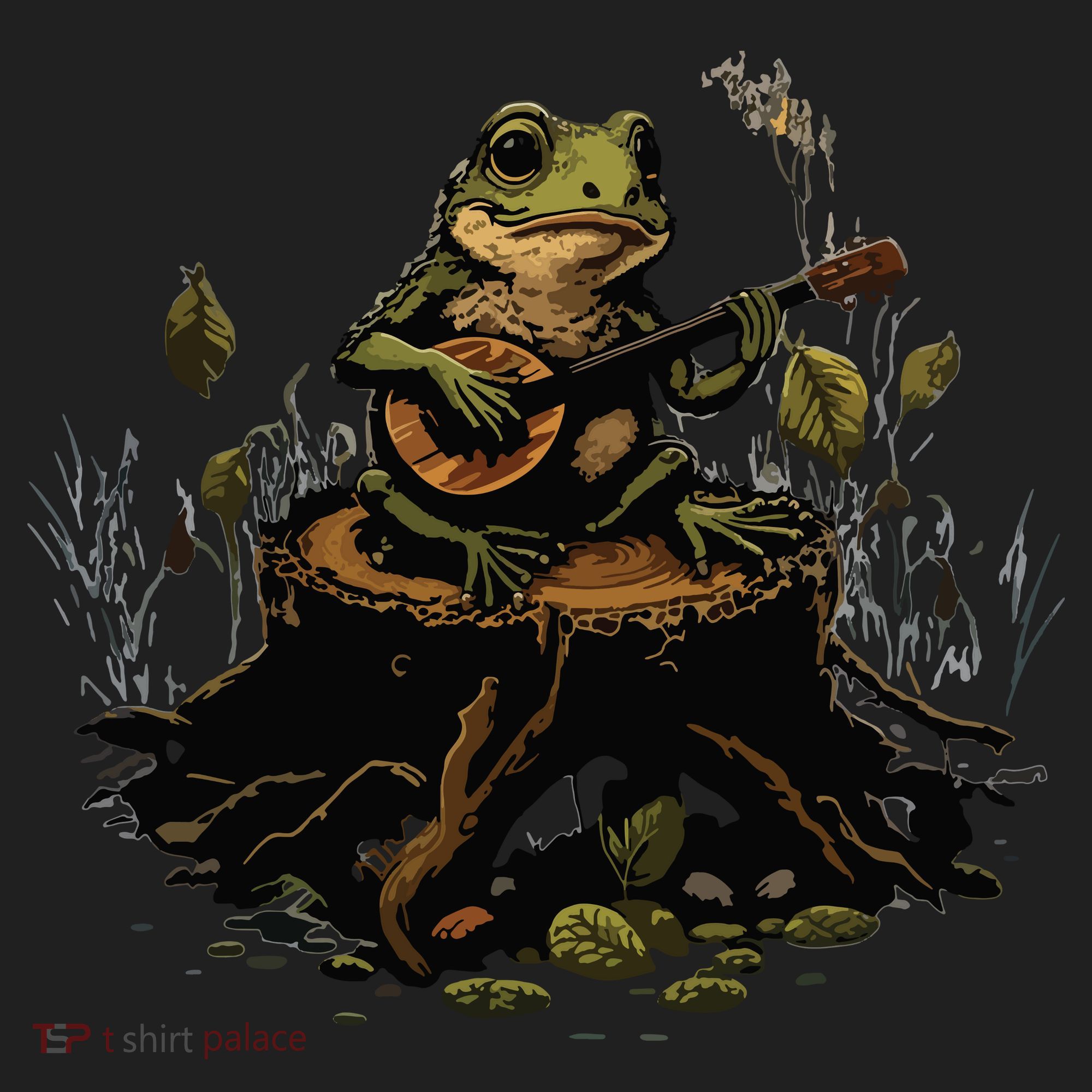 Frog Playing Banjo On Log Gift Women's Sweatshirt
