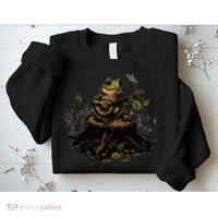 Frog Playing Banjo On Log Gift Sweatshirt thumb 2