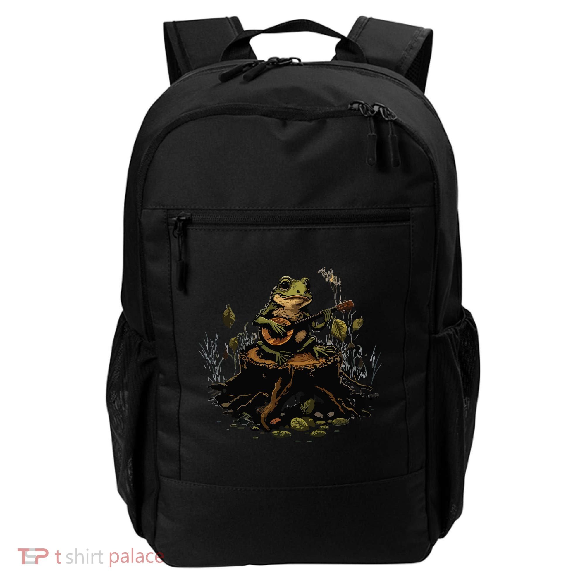 Frog Playing Banjo On Log Gift Backpack