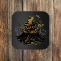 Frog Playing Banjo On Log Gift Coaster thumb 0