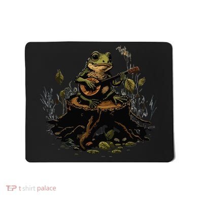 Frog Playing Banjo On Log Gift Mousepad