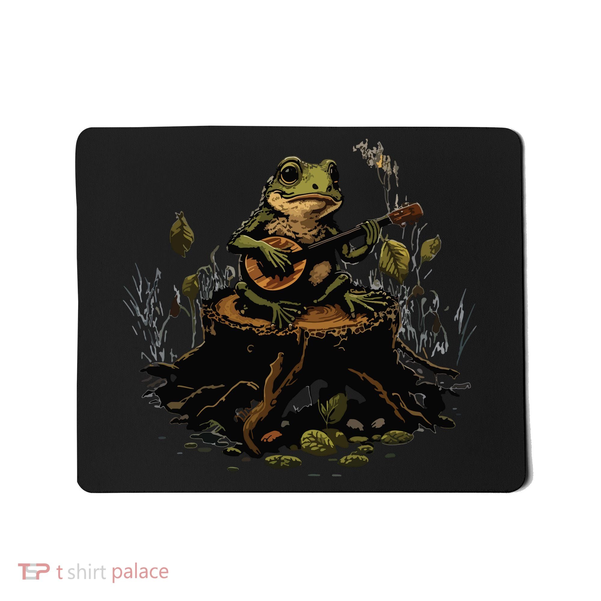 Frog Playing Banjo On Log Gift Mousepad