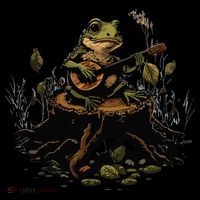 Frog Playing Banjo On Log Gift Mousepad thumb 1