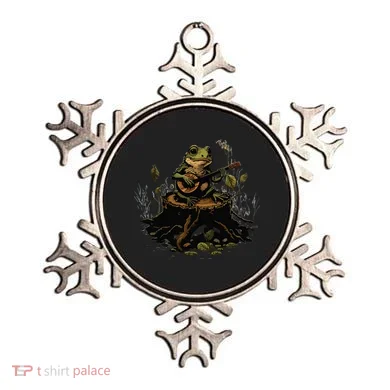 Frog Playing Banjo On Log Gift Ornament
