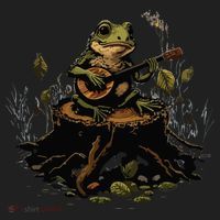 Frog Playing Banjo On Log Gift Hat thumb 2