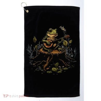Frog Playing Banjo On Log Gift Golf Towel