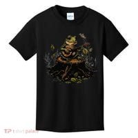 Frog Playing Banjo On Log Gift Kids T-Shirt thumb 0