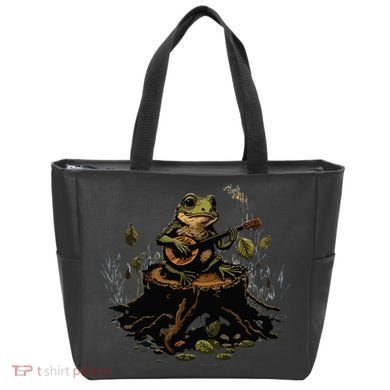 Frog Playing Banjo On Log Gift Tote Bag